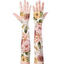 Gardening Sleeves Farm Sun Protection Arm Cooling Sleeves Thorn Proof Pink Rose