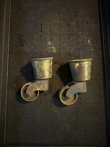 Vintage Pair of Toler Brass Swivel Casters