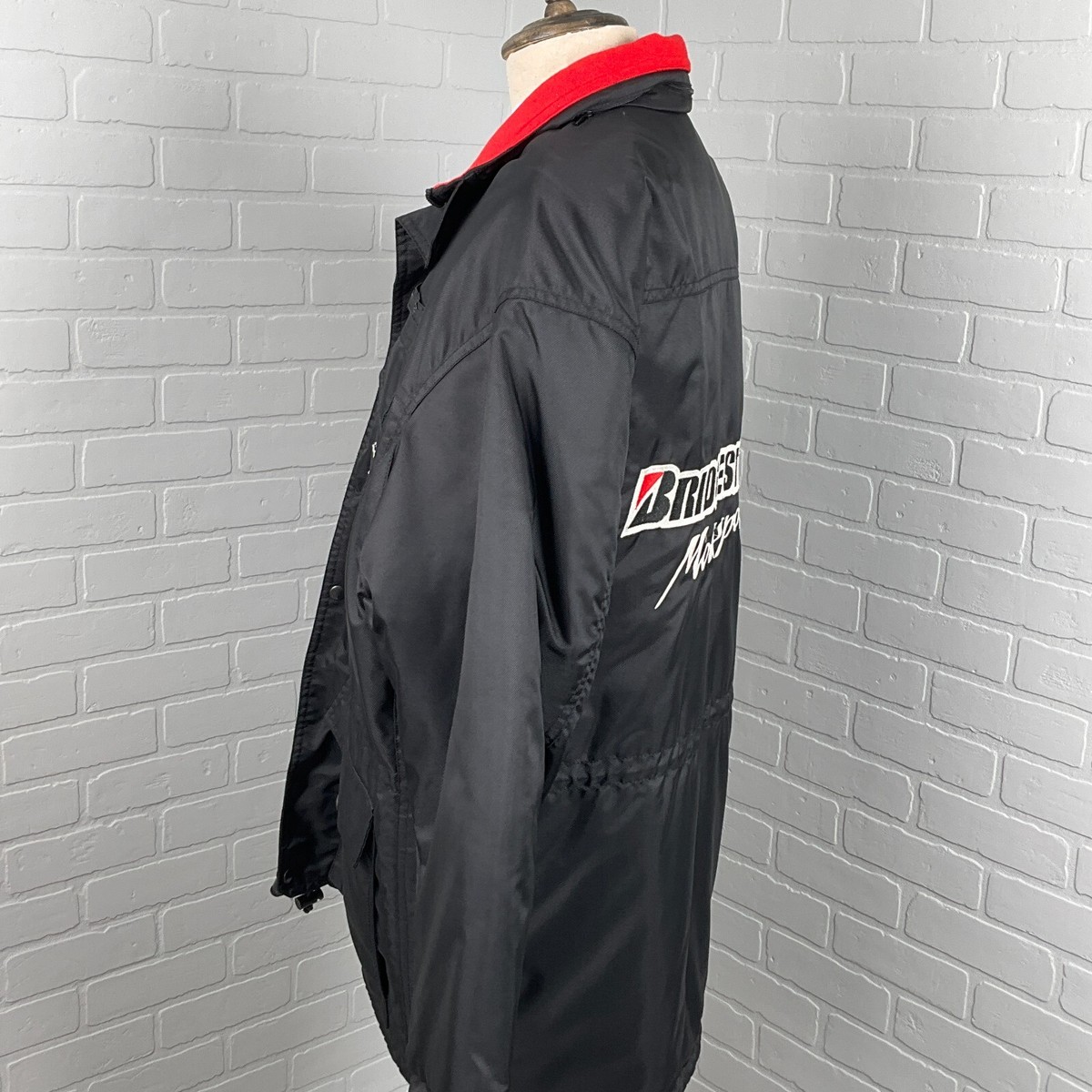 Bridgestone Coat Men XLarge Black Red Motorsport Anorak