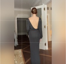 New Zara $169 Draped Gray Maxi Dress 2090/001 Limited Edition XS Extra Small