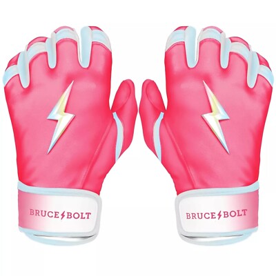 Bruce Bolt MegRem PREMIUM Series Adult Medium Short Cuff Batting Gloves  FreeShip