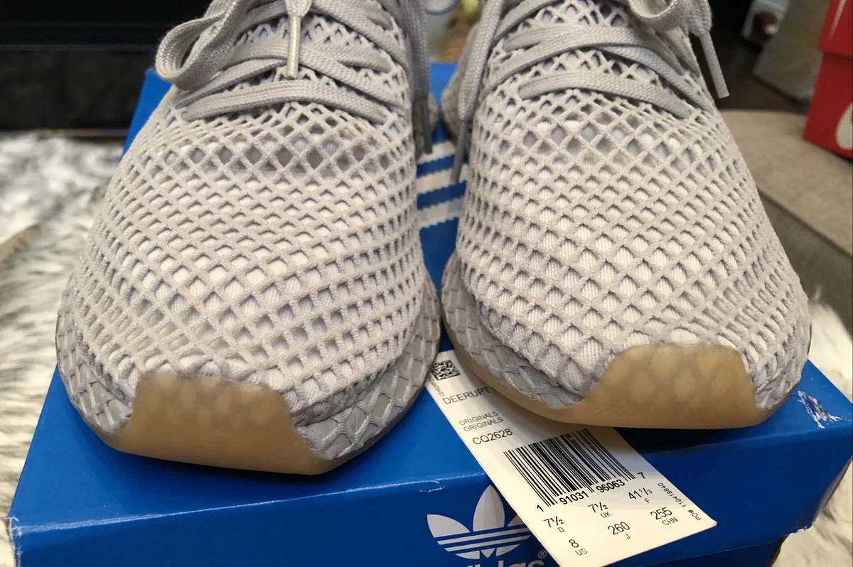 Adidas Originals Deerupt Runner Shoes Light Gray Gum Mesh CQ2628 8 BOXED WORN 1