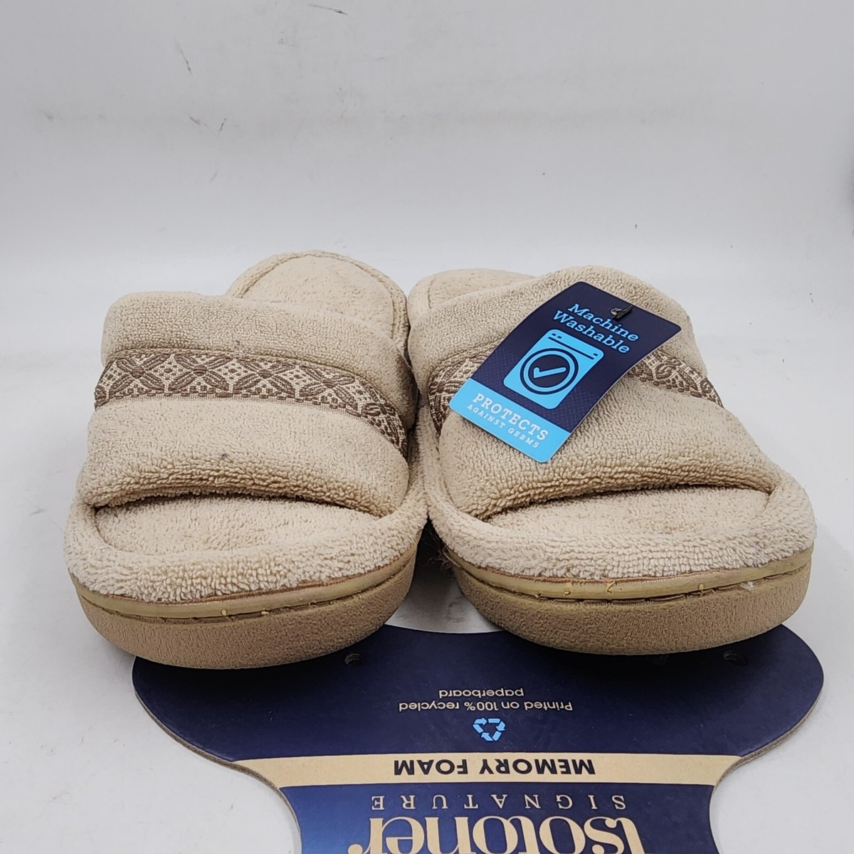 Isotoner Signature Jenna Slide Slippers Women&rsquo;s 7.5-8 Sandtrap 