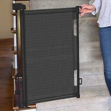 61" Extra Door Wide Baby Gate for Doorway Retractable Pet Indoor Outdoor Stair