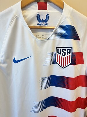 Nike USA Stadium Home Soccer Jersey Small White Red Blue 2018
