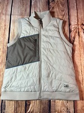 Caterpillar Cat Women’s Workwear Tan Puffer Vest Size Large Pockets Outdoors