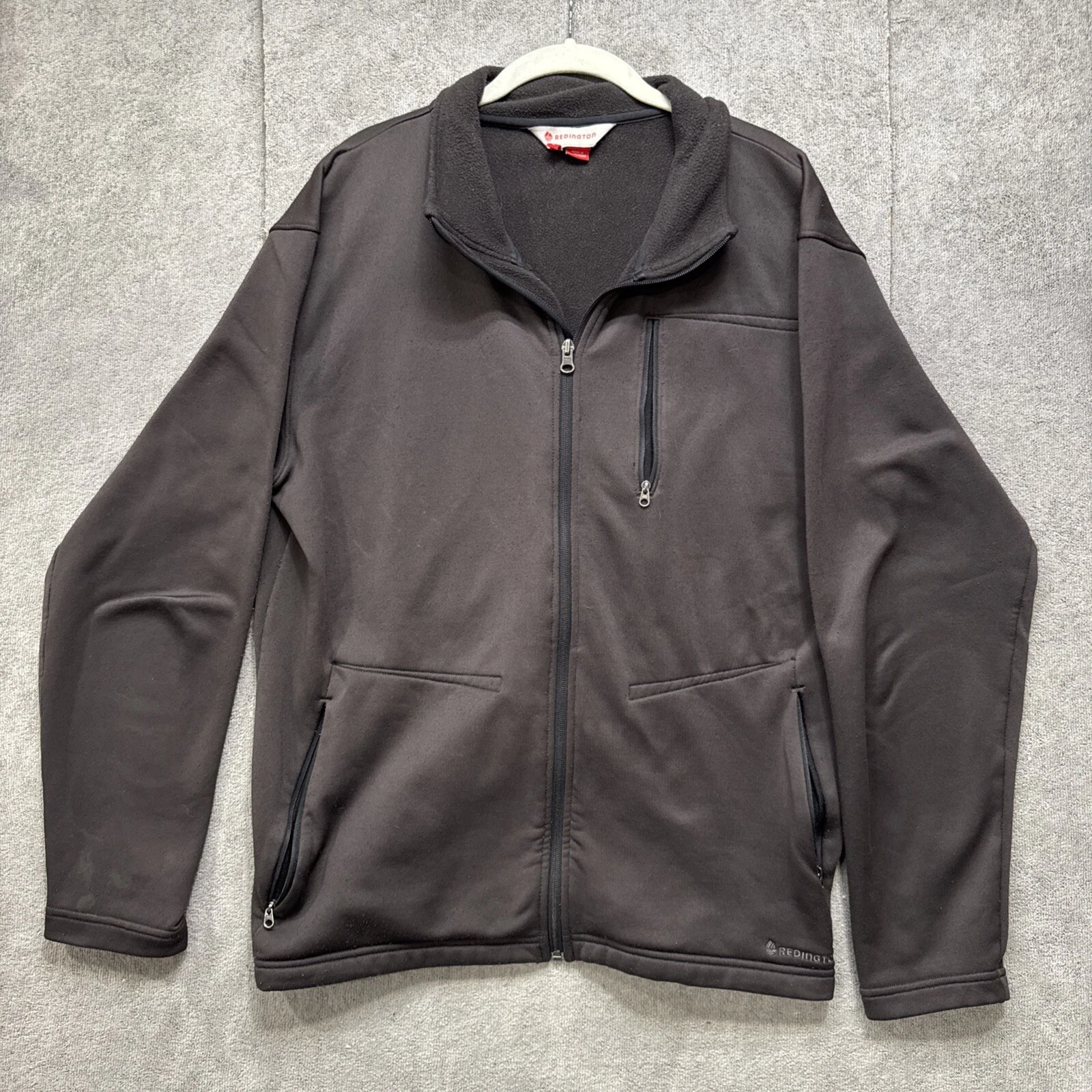 Redington Men’s Black Zip Fleece Jacket Large Outdoor Fly Fishing Layer Gorpcore