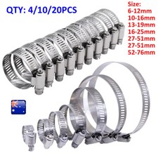 AU 6-76mm Hose Clips Pipe Clamps Adjustable Drive Fuel Worm Gear Stainless Steel