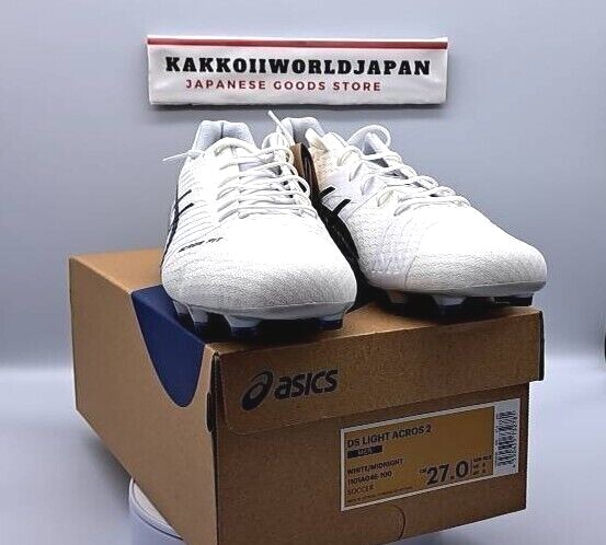 ASICS Soccer Cleats Shoes DS LIGHT ACROS 2 White/Midnight ASICS Soccer Cleats Shoes DS LIGHT ACROS 2 White/Midnight