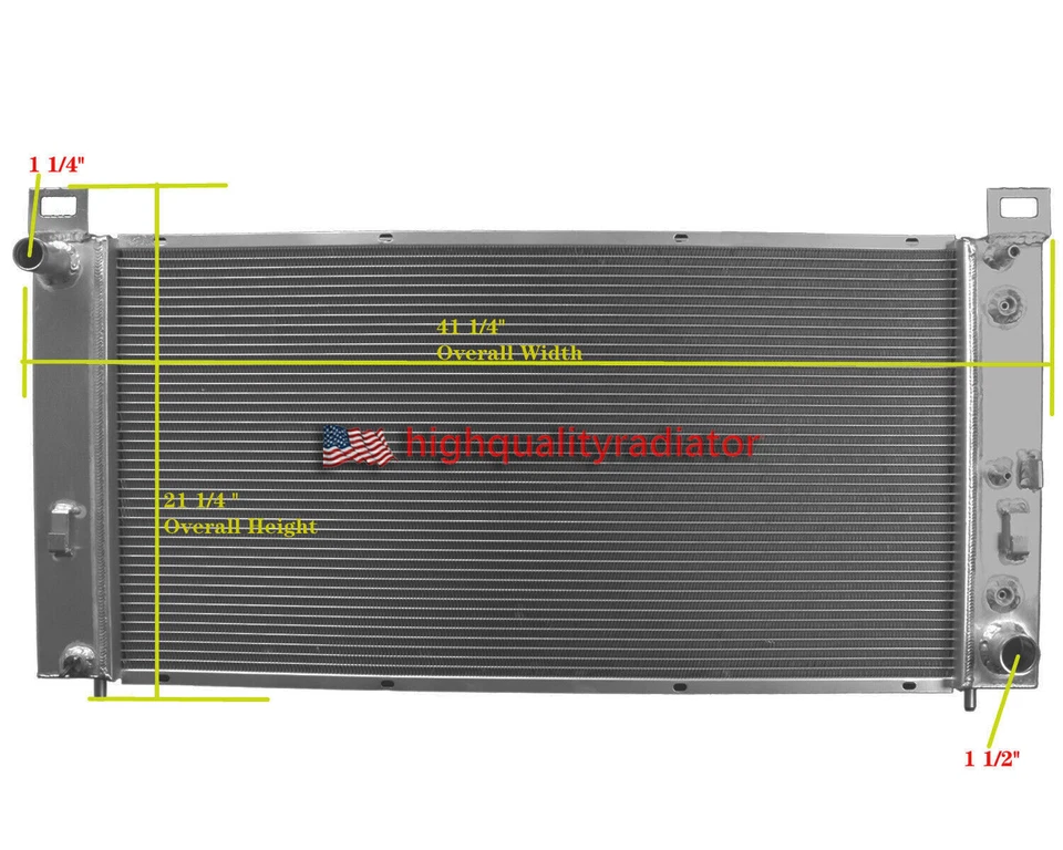 2Rows 34" Core All Aluminum Radiator For 2000-2014 Chevrolet Tahoe Chevy AT Foto 2 de 4
