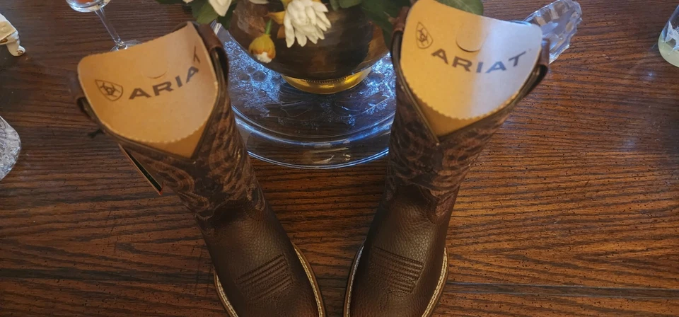 🔥🤠👢Ariat Kid's Quickdraw Pebbled Pinecone/Vintage Tiger Print Size 12 NIB - Image 2 of 4