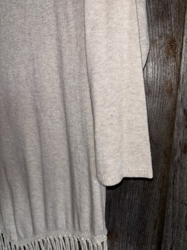 Suéter INC Beige Mezcla de Algodón Tejido Manga 3/4 Cuello Redondo Flecos Talla XL NUEVO CON ETIQUETAS - Imagen 3 de 6