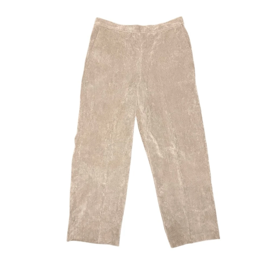 Pantalones rectos Alfred Dunner caqui tostado pana talla 12 pequeños tiro alto Foto 3 de 4