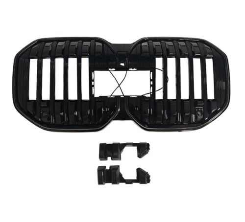 For 2023-2024 BMW 7 Series G70 Gloss Black Front Bumper Grill Grille w/LED Light - Picture 3 of 6