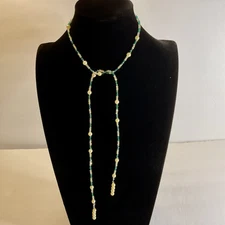 Long Lariat Crystal Necklace
