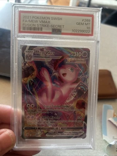 2021 POKEMON FA/MEW VMAX-SECRET SWORD & SHIELD FUSION STRIKE #269 PSA 10
