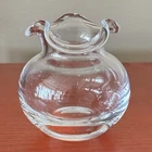 Tiffany & Co Crystal Devon Small Bud Vase Clear Ruffle 3.75 inch Etched Mark VTG