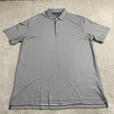 Johnnie O Polo Shirt Mens XL Gray Geometric Golf Performance Stretch Classic Fit