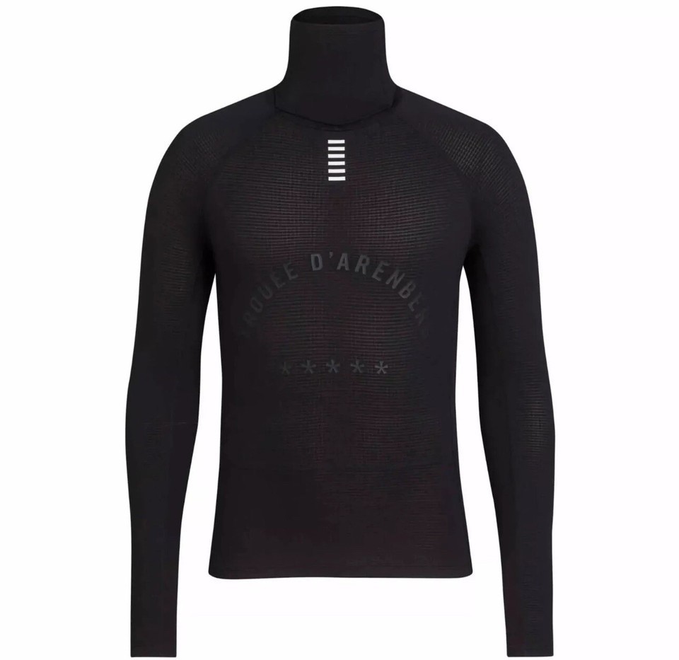 BLACK RAPHA PRO TEAM THERMAL LONG SLEEVE CYCLING BASE LAYER W/COLLAR XXL 2XL