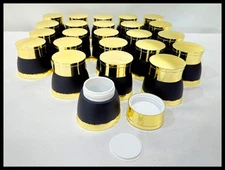  Skincare - High End Luxury Gold & Black Plastic Jars  1.5 Oz - Bulk Lots Avail