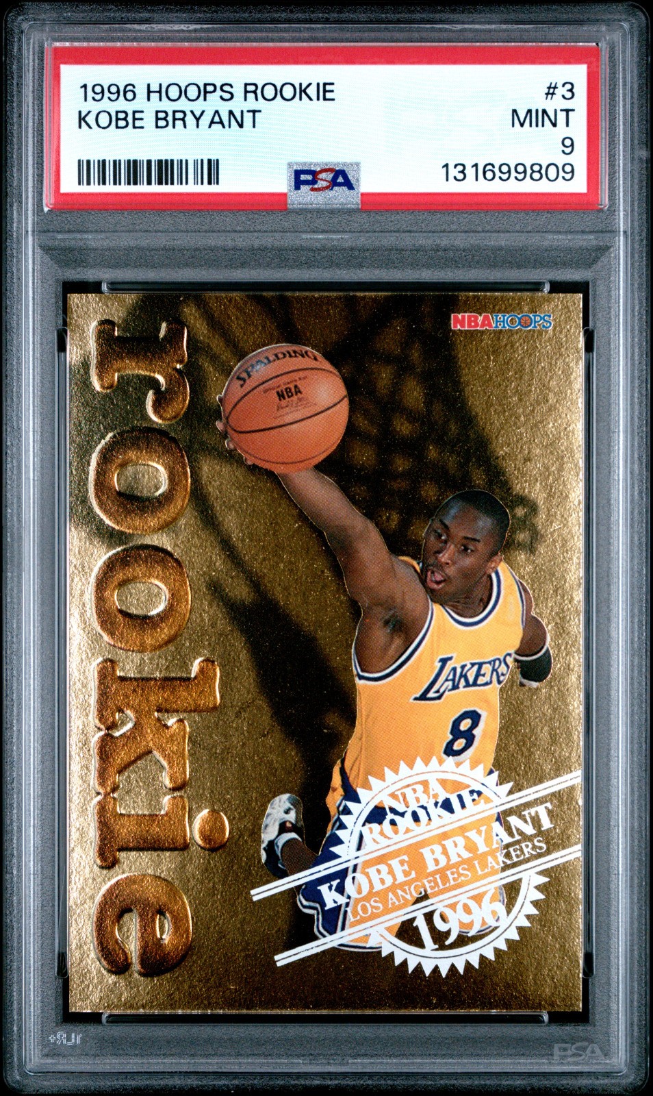 1996 HOOPS KOBE BRYANT #3 PSA 9 GOLD FOIL