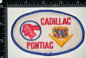 VINTAGE Cadillac Pontiac Service Station Ad Advertising Coverall Patch