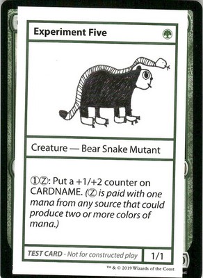 Experiment Five 2019 MTG Funny/Rare Test Card