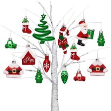 Christmas Ornaments Tree Decorations Gift Set, 20ct Red Green White Shatterpr...