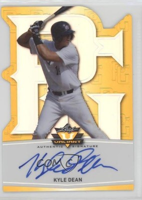 2014 Leaf Valiant Perfect Game Die-Cut Yellow Prismatic /5 Kyle Dean Auto