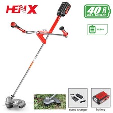 HENX Brush Cutter 600W Cordless String Trimmer 40V w/ 2.5 AH Battery Charger