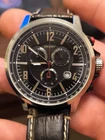DKNY Mens Chunky NY1325 Retro Style Black Chrono 50m Sports Watch Leather Band