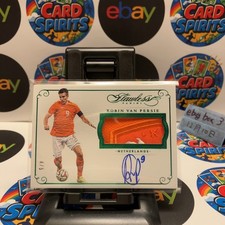 2015-16 Panini Flawless Robin van Persie /5 Team Logo Emblem Patch Auto Emerald
