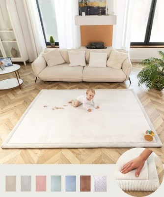 Wolkenweiche Spielmatte Baby 200x150x2,5cm grau Teppich für Kinderzimmer mit