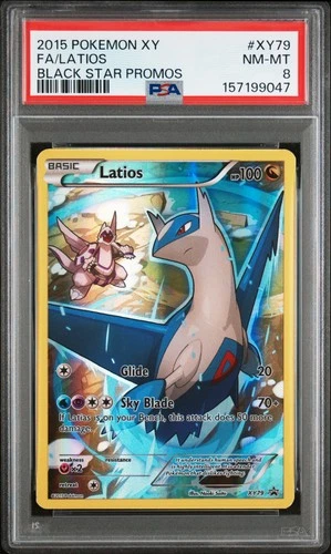 2015 POKEMON XY BLACK STAR PROMOS #XY79 FULL ART/LATIOS PSA 8