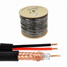 NEW BLACK 1000FT BULK RG59 SIAMESE CABLE 20AWG 18/2 CCTV SECURITY CAMERA WIRE