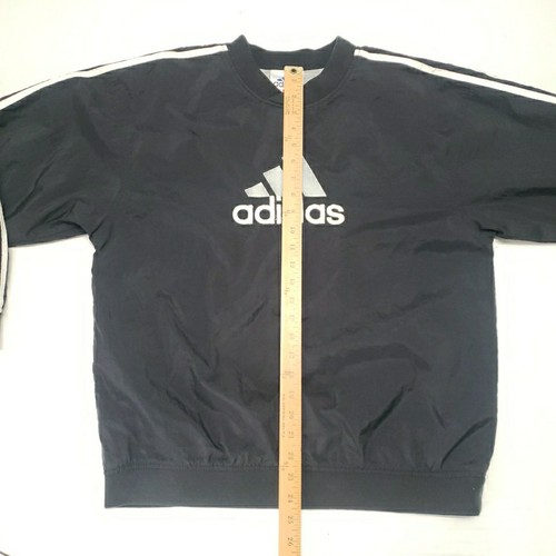 Vintage Adidas Jacket Windbreaker Pullover Running Trefoil Youth XL Black/White - Picture 7 of 9