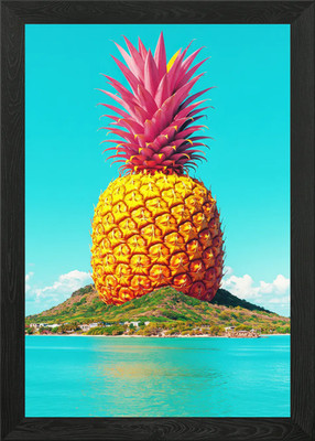 Riesen Ananas Insel Fantasy gerahmtes Wandbild Poster Leinwanddruck Bild