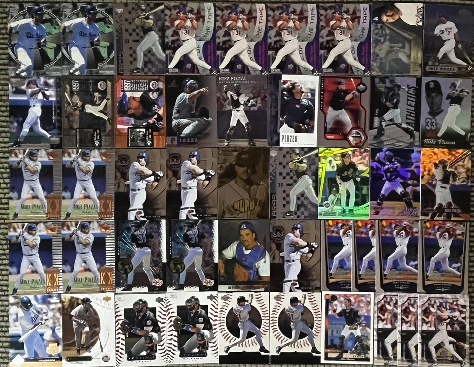 Raro One Of A Kind Mike Piazza Refrator Die-Cut Inserção e Base Lote De 200 Cartas - Imagem 3 de 4