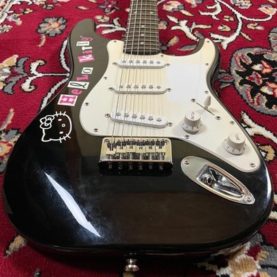 Squier Hello Kitty Mini Stratocaster Black Vintage Rare Guitar Y2K