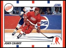 John Chabot Detroit Red Wings 1990 Score Hockey Card #277