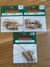 NOS Vintage DARICE Miniature Tiny Gold Nativity Set Lot Mini Angel Ornaments