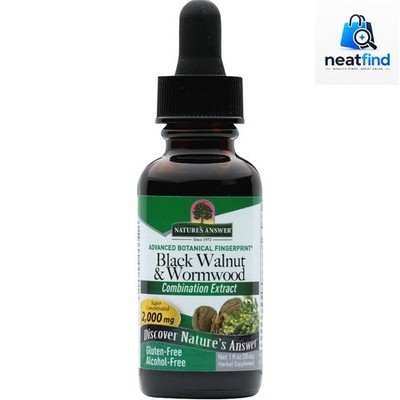Natures Answer Black Walnut and Wormwood 1 oz 30mL 200mg. Extract, Liquid,pro...