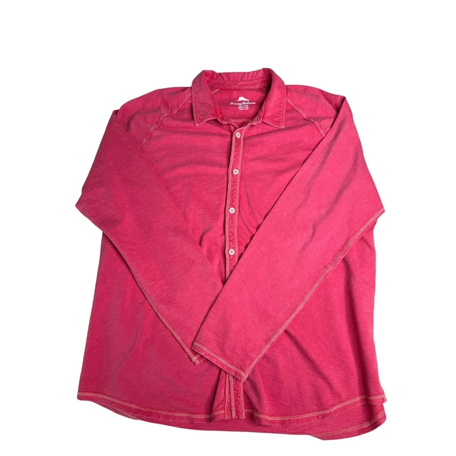 Tommy Bahama XXL Button Down Long Sleeve Shirt Mens Coral Pink Casual