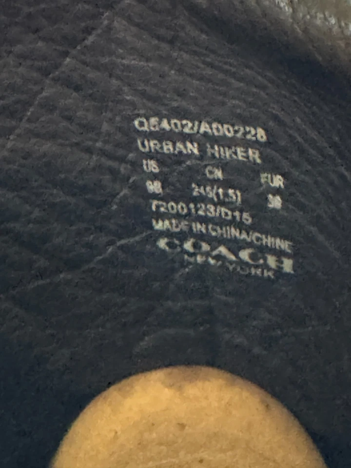 Botas COACH Urban Hiker Mujer Cuero Negro Cuña Plataforma Talla 9 B Foto 3 de 4