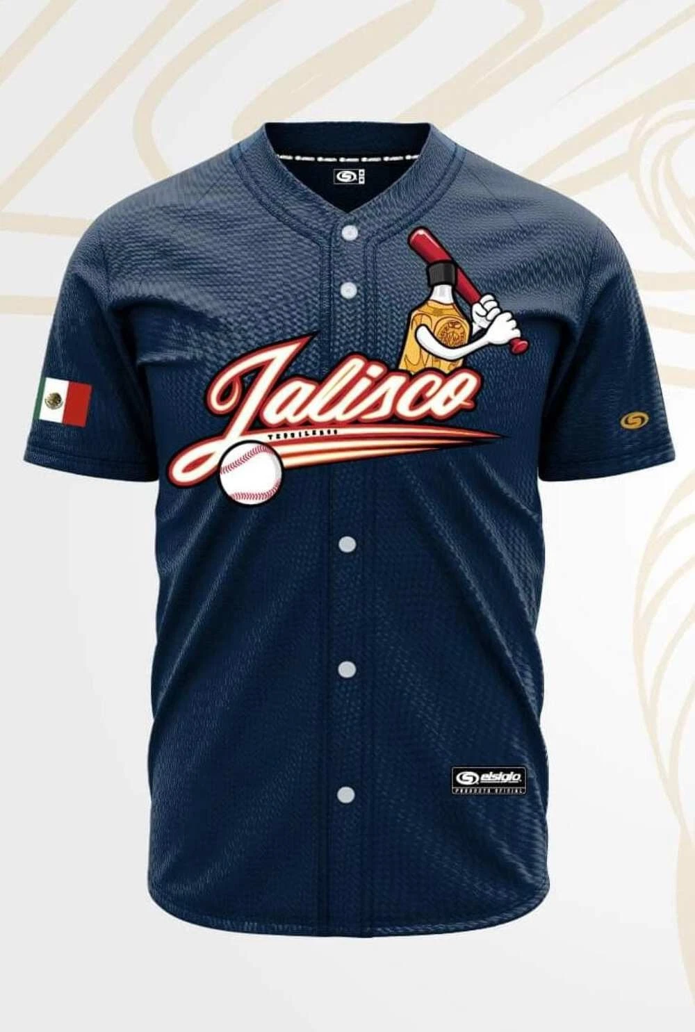 Navy Tequileros Jalisco Baseball Jersey