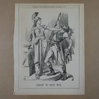 7x10" punch cartoon 1867 CHECK TO KING MOB fenian league