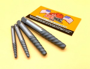 Drill Hog 5-Piece Spiral Easy Out Screw Extractor Set - Remove Stripped Bolts & Screws, Lifetime Warranty