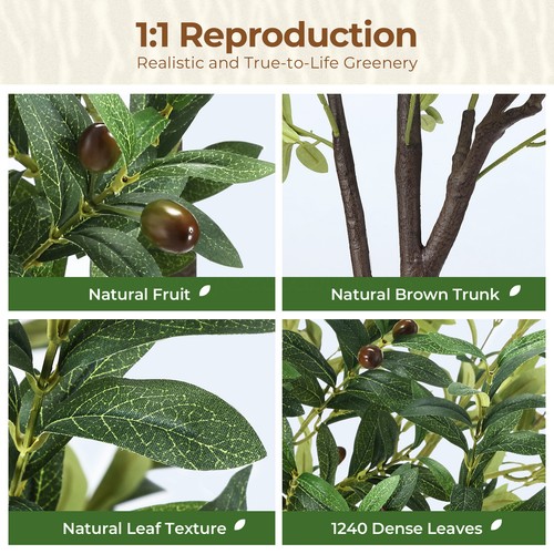 Artificial Olive Fake Plant Natural Decoration Home Office Lifelike Fruit Leaves - Picture 3 of 11
