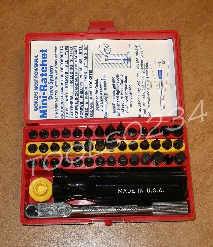 WFMC WF-4-52 52 Pc Super Deluxe Mini Ratchet Tool Bit Set Wadsworth Falls - Image 2 of 4