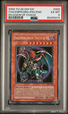 2004 YUGIOH IOC-000 CHAOS EMPEROR DRAGON-ENVOY END SECRET PSA 6 EX